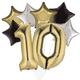 Premium Black, Silver & White Gold 10 Balloon Bouquet, 8pc